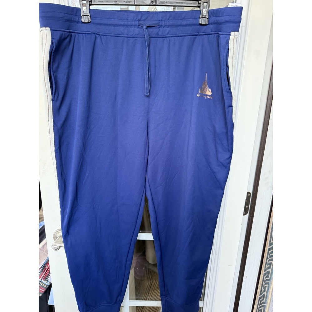 Walt Disney World 50th Anniversary Castle Track Sweat Pants Blue Adult XXL